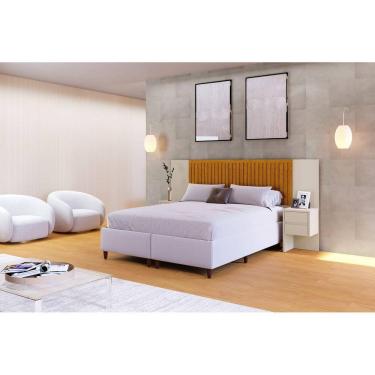 Imagem de Cabeceira Casal Ripado Florida C/4 Gavetas -Flex 1.40-1.60-2.00 -Carmolar