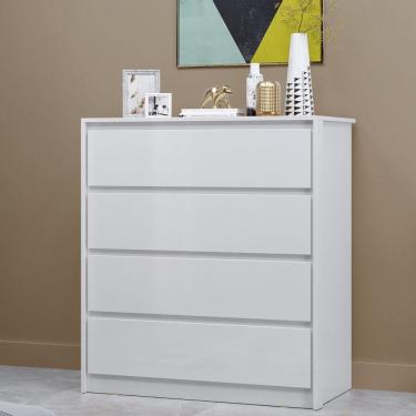 Imagem de Cômoda 4 Gavetas em Mdp 89x92cm Carla Branco/Branco