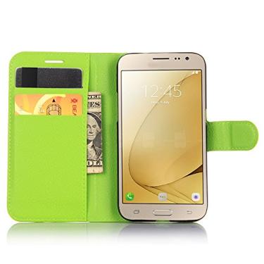 Imagem de Capa para Samsung Galaxy J2 Pro de couro PU com suporte carteira flip para Samsung Galaxy J2 Pro, capa de proteção de telefone estilo empresarial, capa com [compartimentos para dinheiro e cartão]
