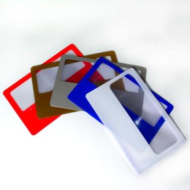 Imagem de Lupa cartão de bolso, visita, ideal para apoio de leitura KIT C/ 100 PÇS - 3644 (Cinza)