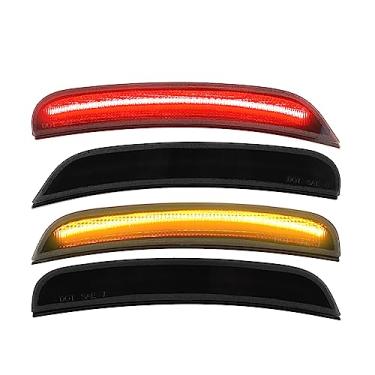 Imagem de A ABSOPRO 68214405AA 68214404AA 68214404AA 68214127AA Luzes de seta dianteiras traseiras para Dodge Charger 2015-2021, lente preta, luz vermelha âmbar, 2 pares