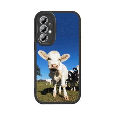 Imagem de KANKENLU Capa de telefone fofa de gado de fazenda para Samsung Galaxy A73 5G, linda capa de animal de vaca selvagem para adolescentes, meninas, mulheres, homens, TPU macio, à prova de choque, capa de