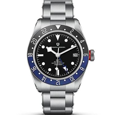 Imagem de LACZ DENTON Pagani Design PD1706 GMT Relógios automáticos masculinos Homage Black Bay relógios de pulso mecânicos multifunções à prova d'água 200 m relógios esportivos masculinos, Preto, azul, Relógio de mergulho, mecânico