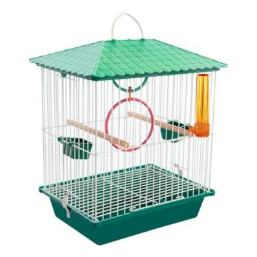 Imagem de Gaiola Aves Periquito Canário Coleiro Caçulinha Opção Pet Aves Pequenas (Verde)