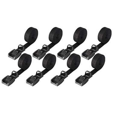 Imagem de Mind and Action Alça de amarração resistente de 4,6 metros com fivela de trava de came acolchoada de borracha, para rack de teto de carro, para prancha de surf de canoa de caiaque, alças de reboque de barco (embalagem com 8)