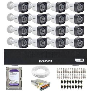 Imagem de Kit 16 Câmeras TF 2020B Full HD 1080p Visão Noturna 20M Proteção IP66 + DVR Gravador Intelbras MHDX 3116 16 Canais + HD 500GB