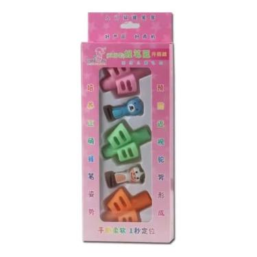 Imagem de Kit Adaptador De Escrita Apoio Lápis Para Dedos Projetado para Crianças TEA TDAH Ansiedade com 5 peças Promove uma Escrita mais Precisa e Fluida Ferramenta de Correção Postural. (Rosa)