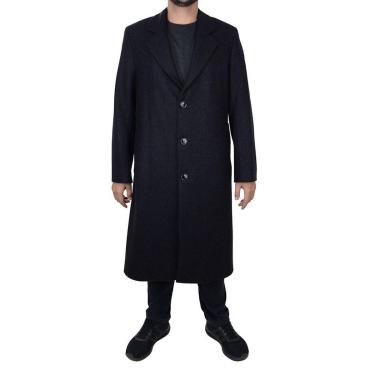 Imagem de Casaco Masculino Peleteria Cordeiro Sobretudo Lã Cinza Grafite - 37003011-Masculino