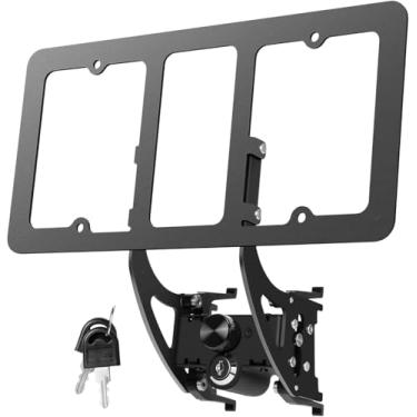Imagem de Suporte de placa de licença frontal removível de liberação rápida para Tesla Model Y e Model 3 acessórios de encaixe fácil de encaixar (preto com função antirroubo, para modelo 3 2021-2023 e modelo Y