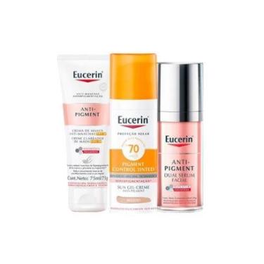 Imagem de Kit Eucerin - Protetor Solar Facial Matte FPS 70 Média e Creme Clareador para as Mãos FPS 30 e Sérum-Unissex