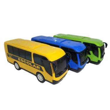 Imagem de Kit 3 Ônibus Brinquedo Infantil Presente Menino Criança Carrinho Bus