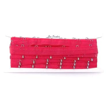 Imagem de SEW TRENDZ Par de 2 jardas de tecido de malha de organza transparente 1,9 cm (3/10.2 cm) ESPAÇAMENTO prata metal borda cordão guarnição espartilho lingerie costura-vermelho-2 anos,