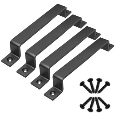 Imagem de Puxadores de porta de celeiro de 15,5 cm - Puxadores de portão para cercas de madeira porta deslizante de garagem - Puxador rústico estilo industrial de casa de fazenda - Puxadores externos e internos