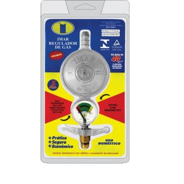 Imagem de Regulador Gás IMAR Sem Mangueira Com Manômetro 1KG