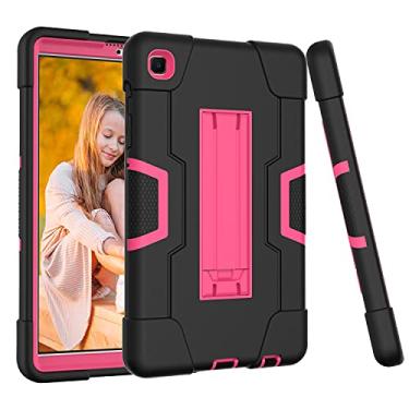 Imagem de UUcovers Capa para Samsung Galaxy Tab A7 Lite 22.1 cm 2021 modelo (SM-T220/T225/T227) com suporte de silicone e traseira rígida à prova de choque, leve, resistente, capa protetora resistente, vermelha