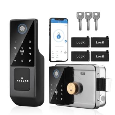 Imagem de Fechadura Digital de Sobrepor Touch Screen, Fechadura Smart Compatível com Tuya, Preto, para Uso Externo/Porta de Alumínio, IP65 à prova d'água