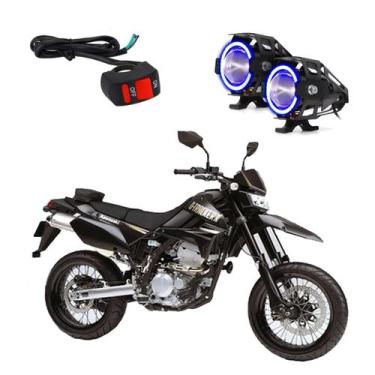 Imagem de Par Farol de Milha Angel Eye U7 Azul para Moto Kawasaki D Tracker X 25