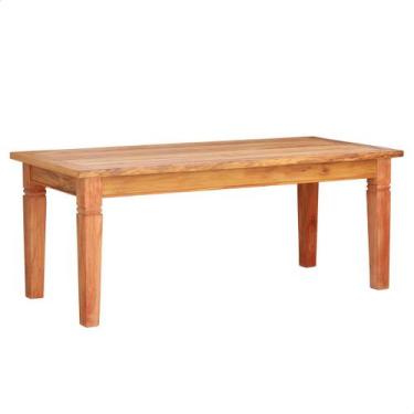 Imagem de Mesa de Jantar Cozinha 2,5M Tampo e Pés de Madeira Maciça Natural - MH