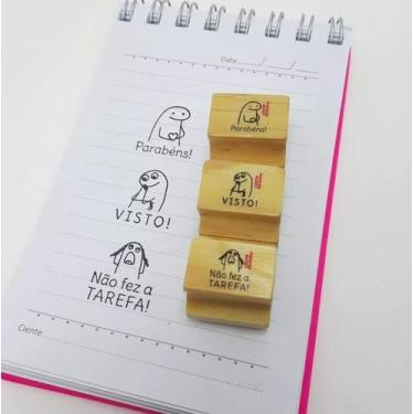 Imagem de Carimbos Trio Flork Pedagógico + Almofada - Carimbo Forte