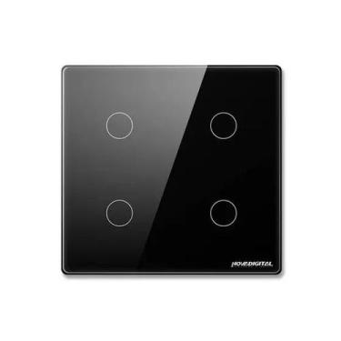 Imagem de Interruptor 4 Botões 4x4 Preto Touch Wi-fi Novadigital Tuya