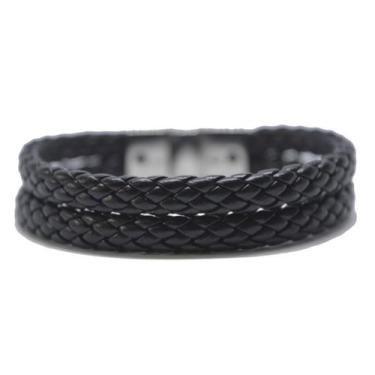 Imagem de Pulseira Couro Masculina Dynamic - Vorax Acessórios, P - 17cm a 17,5cm