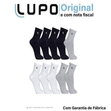 Imagem de 6 pares meias lupo cano médio algodão au walk sport 63245, Misto, M