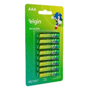Imagem de Pilha Alcalina Elgin Palito  AAA LR03 16 Unidades