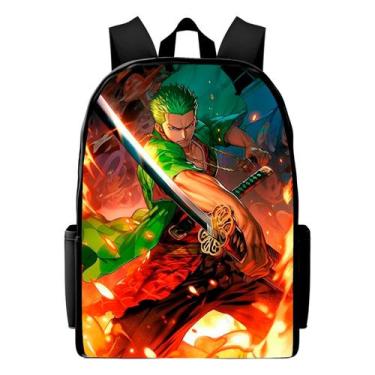 Imagem de Mochila Escolar Masculina Zoro O Mestre Da Espada Bolsa Estilo E Confo