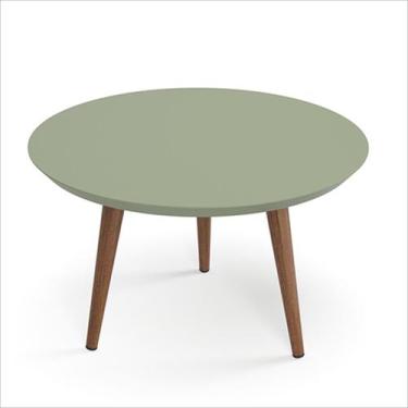 Imagem de Mesa de Centro Decorativa Luna Alecrim Redonda 59cm Pés Palito - Patri