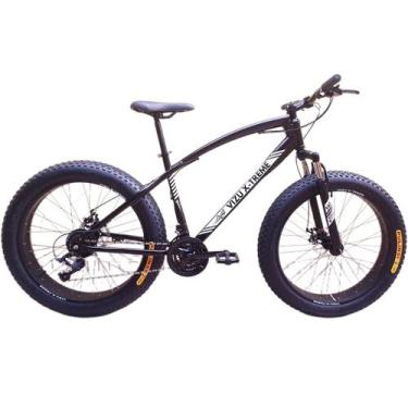 Imagem de Bicicleta Fat Bike Aro 26 Vizu X-Treme 21v Suspensão, Preto, Branco