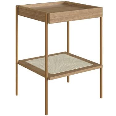 Imagem de Mesa Lateral Para Sala de Estar Industrial Indy A03 Hanover Dourado - 