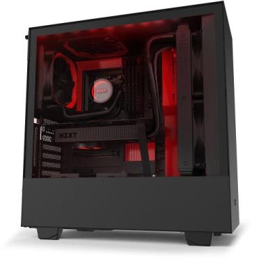 Imagem de Gabinete Gamer Mid Tower com Lateral de Vidro NZXT H510i H510IBR Matte