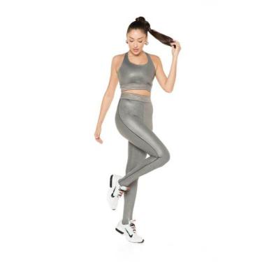 Imagem de Legging Acetinada com Elástico e Filetes Sperafico Poliamida Mescla, G