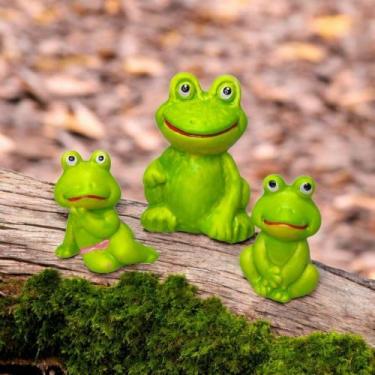 Imagem de Familia de SAPO na Praia Miniaturas de Porcelana Decoração - Decore Ca