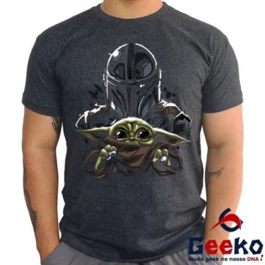 Imagem de Camiseta Star Wars 100% Algodão The Mandalorian Baby Yoda Grogu Geeko,