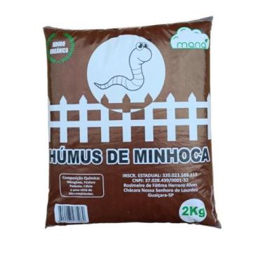 Imagem de Humus de minhoca maná adubo org/ânico para plantas 2 kg - Riomar Equip