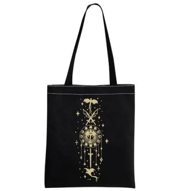 Imagem de MEIKIUP Fourth Wing Inspired Gift Basgiath War College Tote Bag Dragon Rider Dark Academia Gift Fourth Wing Riders Quadrant, Sacola Bwar