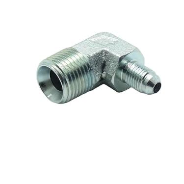 Imagem de CDQBWKJGFJ 2 peças 1/10.2 cm macho JIC (7/40.6 cm-20Tpi) x 1/5.1 cm macho NPT encaixe hidráulico 37° flare a 90° adaptador de tubo de cotovelo
