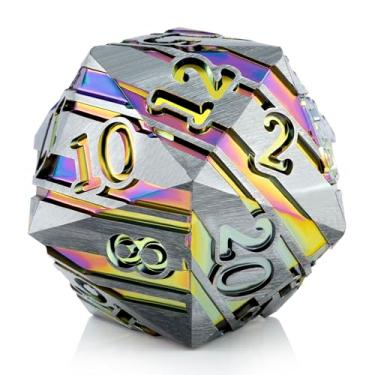 Imagem de Lager D20 DND Dice Metal DNDND 33mm Large Metallic Die with Gorgeous Gift Box for Dungeons and Dragons (Rainbow)