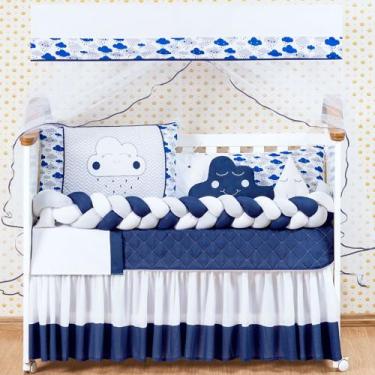 Imagem de Kit berço e lençol com elástico macio modelo nuvem de amor trançado me