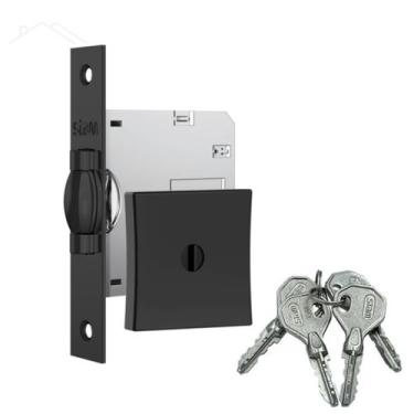 Imagem de Fechadura Stam 1005 Rolete Pivotante Tetra Quadrada Black