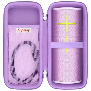 Imagem de Supmay Estojo rígido para Ultimate Ears MEGABOOM 4/MEGABOOM 3 alto-falante Bluetooth portátil à prova d'água, capa de proteção de alto-falante portátil sem fio com bolso de malha para cabos de