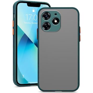 Imagem de Wousunly Capa para Tecno Spark 10 Pro Capas translúcidas foscas, toque suave Tecno Spark 10 Pro, capa de silicone TPU macio Funda meninas/homens à prova de choque capa fina original (verde escuro)