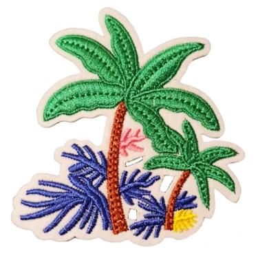Imagem de Nipitshop Patches design fofo palmeira tropical cena de praia coco verão praia desenho animado infantil patch bordado ferro sobre patch para roupas mochilas, camiseta, jeans, saia, coletes, cachecol