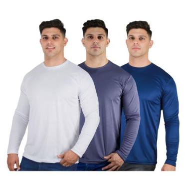 Imagem de Kit 3 Camisetas Térmica Masculina Segunda Pele Proteção UV50 - TRV, 1 