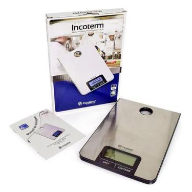 Imagem de Balanca de cozinha potatil base em aco inox incoterm 5 kg - bc90.