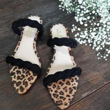 Imagem de Sandália Rasteirinha Rasteira Feminina Tendência Verão Animal Print On