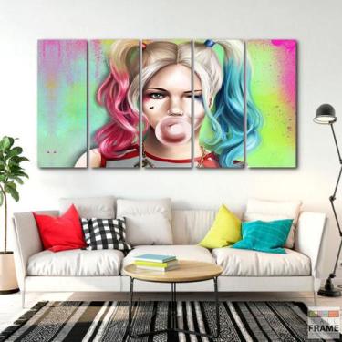 Imagem de Quadro Decorativo Arlequina 140x65  5 peças - Wall Frame