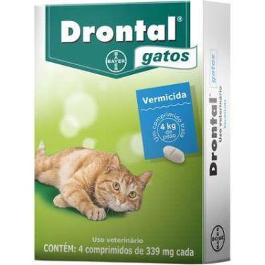 Imagem de Drontal Gatos ate 4kg Vermifugo 4 comprimidos Bayer
