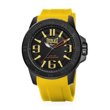 Imagem de Relógio Pulso Masculino Everlast Prova D'Água 3 ATM Moderno, Amarelo